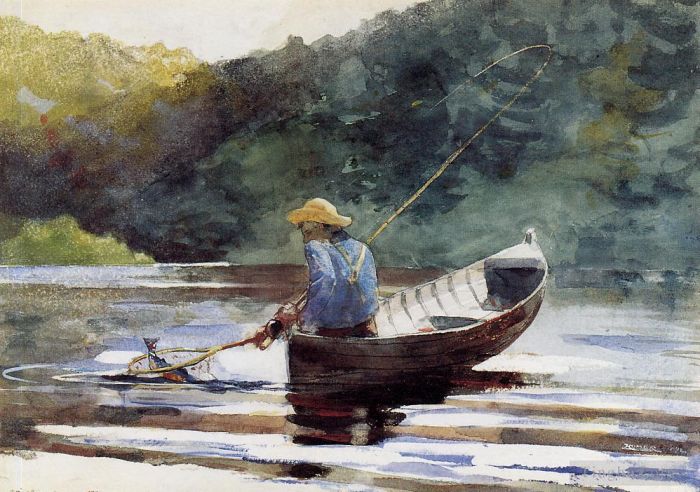 Winslow Homer Andere Malerei - Junge beim Angeln