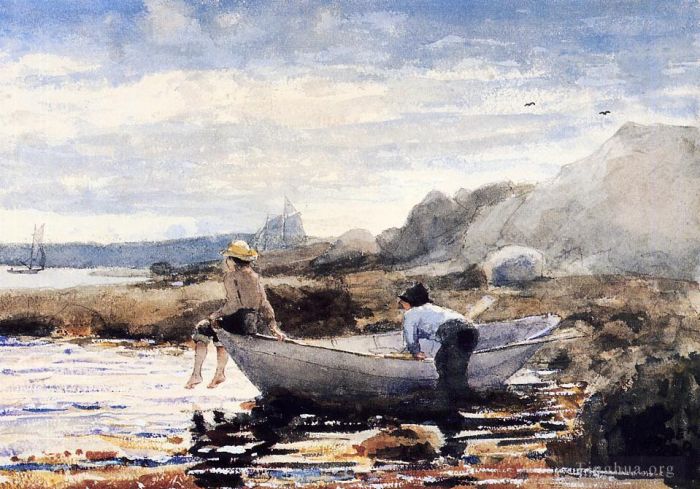 Winslow Homer Andere Malerei - Jungs in einem Dory
