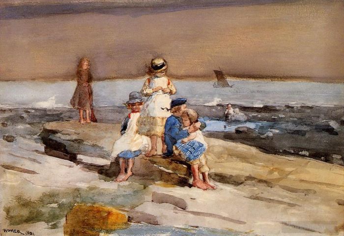 Winslow Homer Andere Malerei - Kinder am Strand