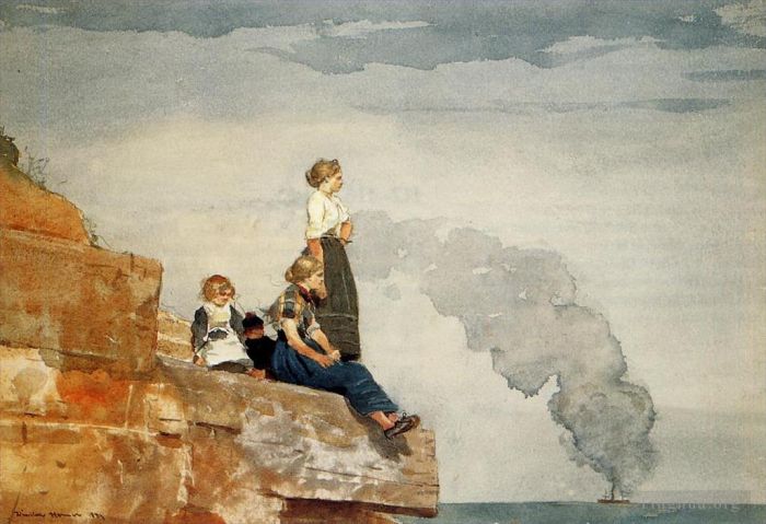Winslow Homer Andere Malerei - Fishermans Family, auch bekannt als The Lookout