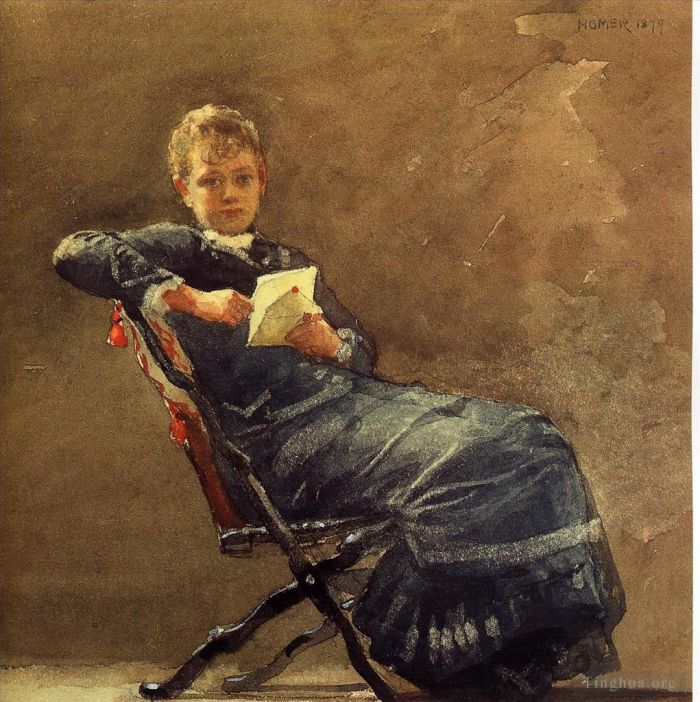 Winslow Homer Andere Malerei - Mädchen sitzt