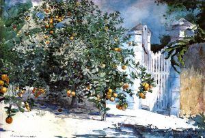 Winslow Homer Werk - Orangenbaum Nassau, auch Orangenbäume und Tor genannt