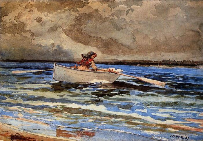 Winslow Homer Andere Malerei - Rudern am Prouts Neck
