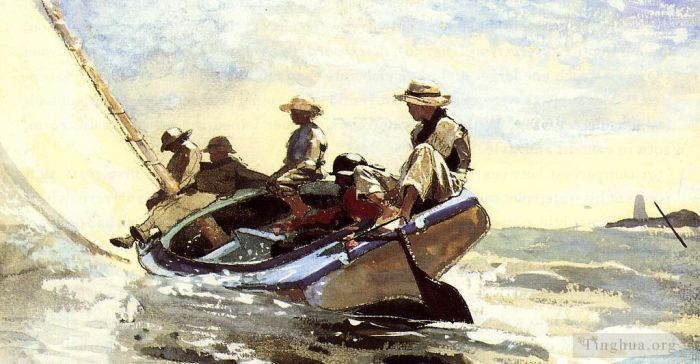 Winslow Homer Andere Malerei - Segeln mit dem Catboat