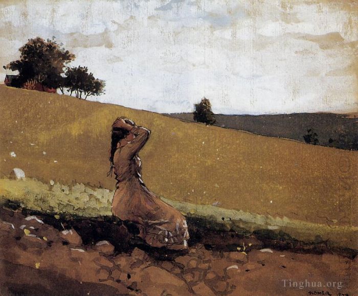 Winslow Homer Andere Malerei - The Green Hill, auch bekannt als On the Hill