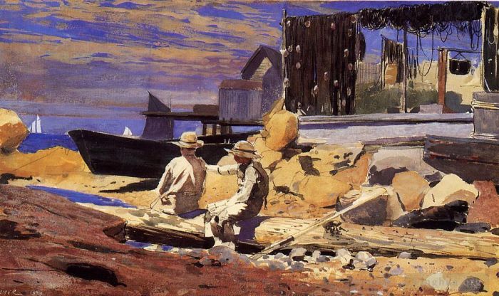 Winslow Homer Andere Malerei - Warten auf die Boote