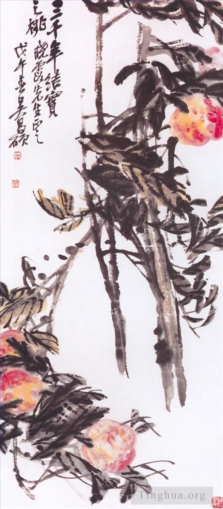 Wu Changshuo Chinesische Kunst - Pfirsich von 300 Jahren