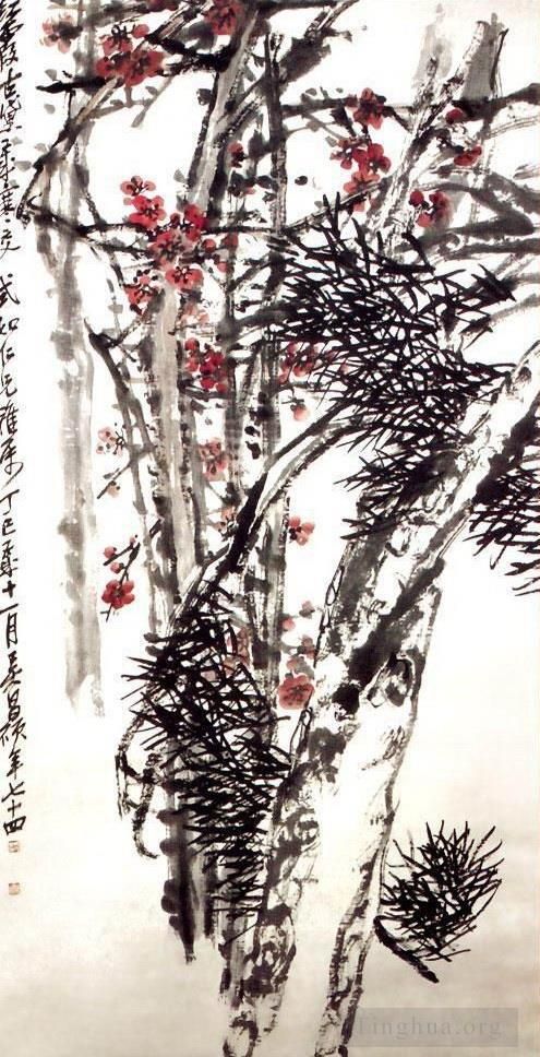 Wu Changshuo Chinesische Kunst - Kiefern- und Pflaumenblüte