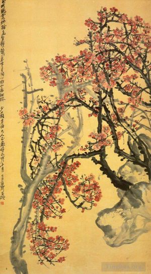 Wu Changshuo Werk - Rote Pflaumenblüte