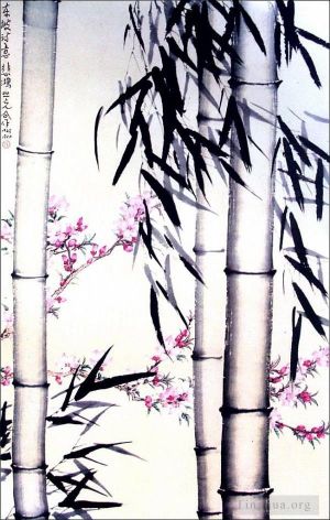 Xu Beihong Werk - Bambus und Blumen