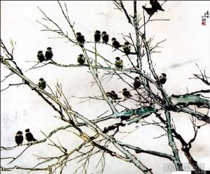 Xu Beihong Werk - Vögel auf Ast