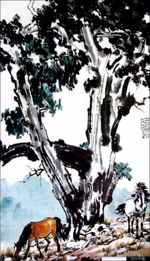 Xu Beihong Werk - Pferde unter einem Baum