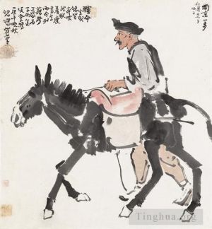 Xu Beihong Werk - Reiten auf einem Esel 1930