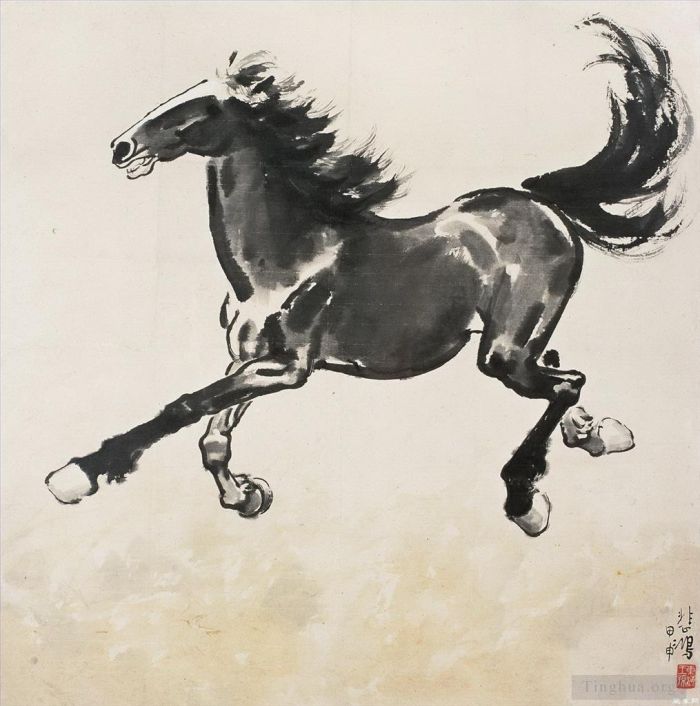 Xu Beihong Chinesische Kunst - Laufendes Pferd