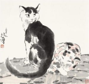 Xu Beihong Werk - Zwei Katzen