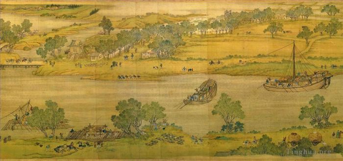 Zhang Zeduan Chinesische Kunst - Qingming Riverside Seene Teil 6